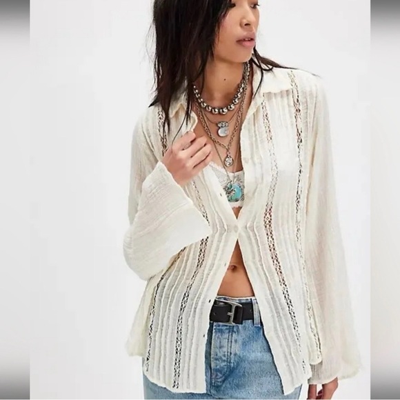 Free People Mila Buttondown Shirt - Picture 6 of 12